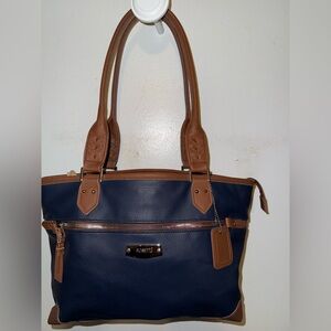 Rossetti Chic Navy and Tan Tote Bag